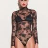 Fleur Du Mal Bouquet Lace Turtleneck Bodysuit