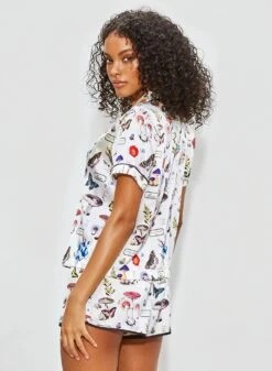 Fleur Du Mal Short Sleeve Fleur PJ Top -Fleurdumal Shop 200911 FLEURDUMAL SHOT 05 0691crop