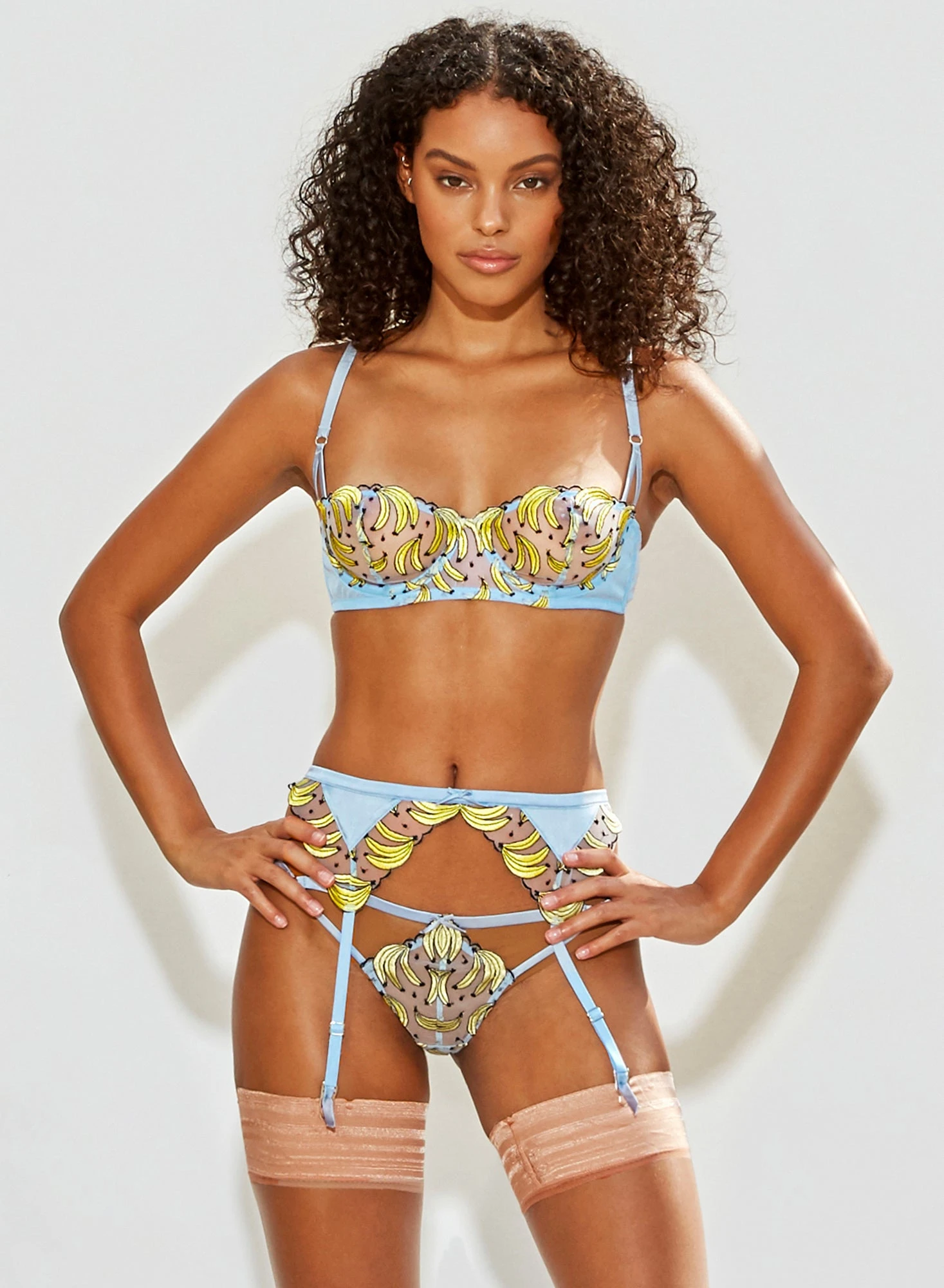 Fleur Du Mal Fuller Cup Banana Embroidery Balconette Bra 1 Fleur Du Mal Fuller Cup Banana Embroidery Balconette Bra