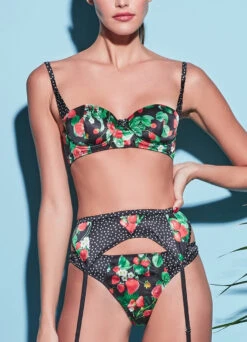 Fleur Du Mal Strawberry Print Balconette Bra