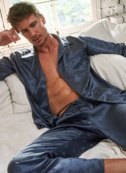 Fleur Du Mal Men's Silk Jacquard PJ Top