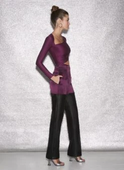 Fleur Du Mal Asymmetric Wrap Bodysuit -Fleurdumal Shop FDM 010623 1 00702full