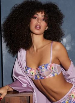 Fleur Du Mal Orchid Embroidery Balconette Bra