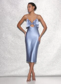 Fleur Du Mal Midi Bow Slip Dress -Fleurdumal Shop FDM 021523 0789full