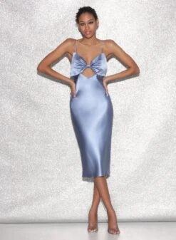 Fleur Du Mal Midi Bow Slip Dress