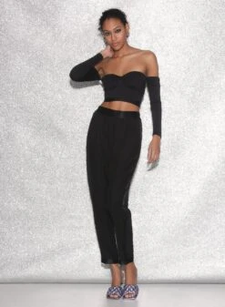 Fleur Du Mal Jersey Draped Crop Top -Fleurdumal Shop FDM 021523 1501full