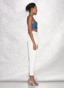 Fleur Du Mal Denim Lily Embroidery Longline Demi Bra 12 Fleur Du Mal Denim Lily Embroidery Longline Demi Bra -Fleurdumal Shop FDM 021523 2893full