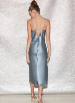 Fleur Du Mal Velvet Lily Embroidery Slip Dress -Fleurdumal Shop FDM 041222 1 3102full