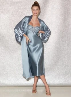 Fleur Du Mal Velvet Lily Embroidery Slip Dress -Fleurdumal Shop FDM 041222 1 3140full