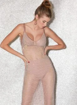 Fleur Du Mal Rhinestone Fishnet Slip Dress -Fleurdumal Shop FDM 041222 1 3529full