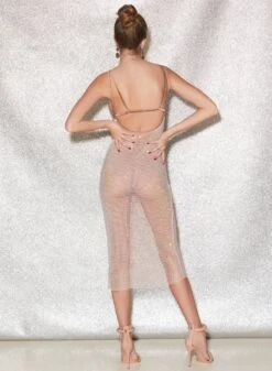 Fleur Du Mal Rhinestone Fishnet Slip Dress -Fleurdumal Shop FDM 041222 1 3572full