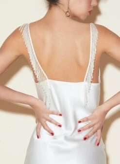 Fleur Du Mal High Leg Cowl Neck Slip With Pearls -Fleurdumal Shop FDM 050322 1 2707full