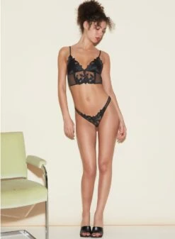 Fleur Du Mal Lily Embroidery Longline Triangle Bra -Fleurdumal Shop FDM 050322 1 4636full