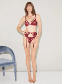Fleur Du Mal Rose Embroidery Garter -Fleurdumal Shop FDM 090722 1 0040full