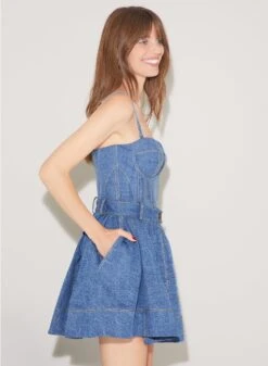 Fleur Du Mal Denim Bustier Top -Fleurdumal Shop FDM 090722 1 0067full