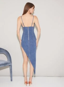 Fleur Du Mal Asymmetric Denim High Leg Dress 13 Fleur Du Mal Asymmetric Denim High Leg Dress -Fleurdumal Shop FDM 090722 1 0207full
