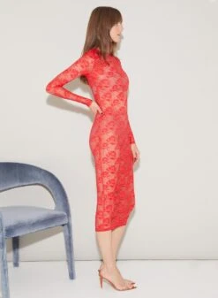 Fleur Du Mal Rosalia Lace Long Sleeve Dress -Fleurdumal Shop FDM 090722 1 0278full