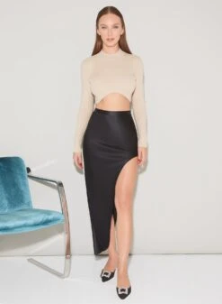 Fleur Du Mal Knit Cropped Turtleneck -Fleurdumal Shop FDM 091522 1 3524full