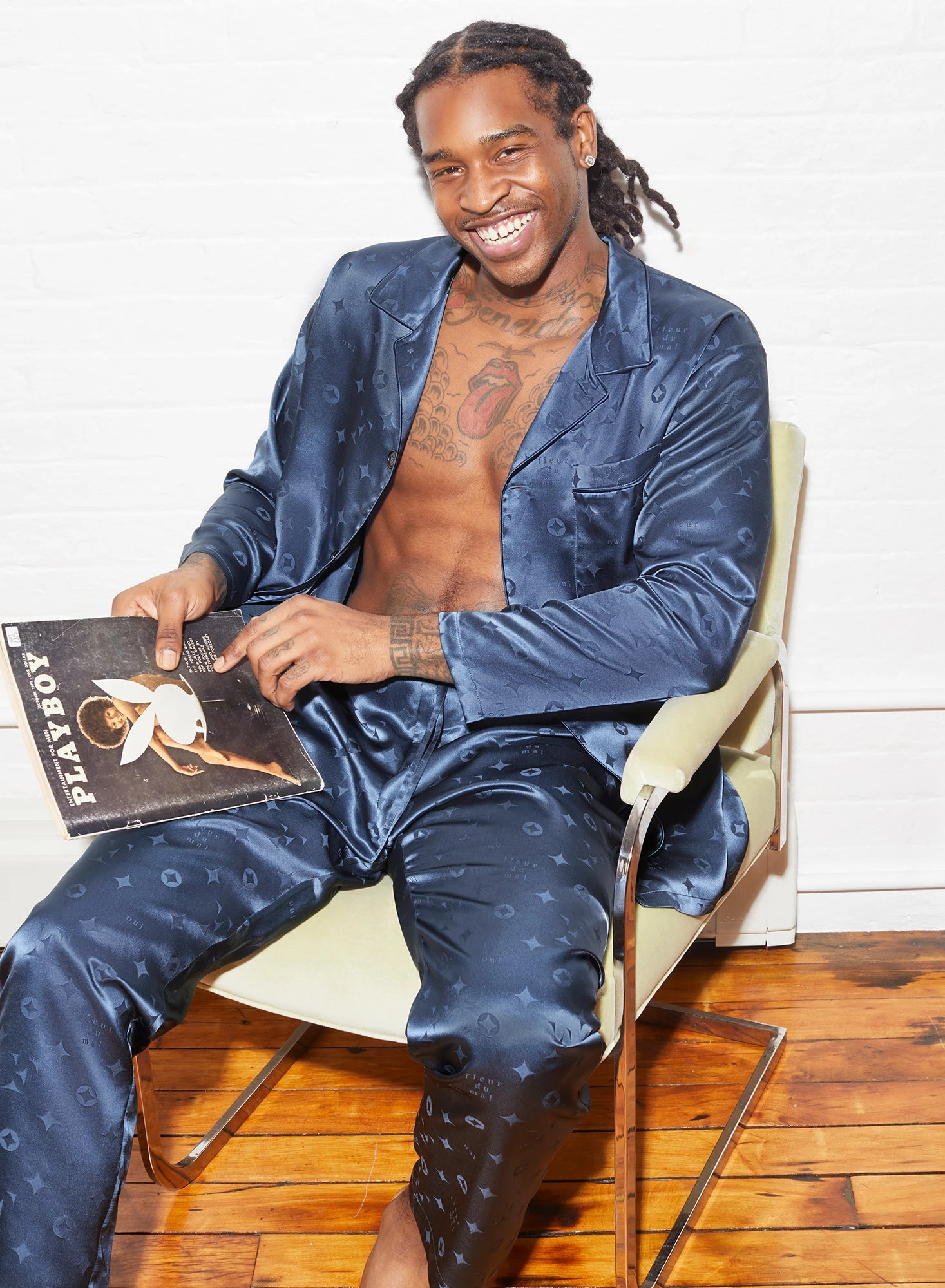 Fleur Du Mal Men's Silk Jacquard PJ Top 4 Fleur Du Mal Men's Silk Jacquard PJ Top - Image 4