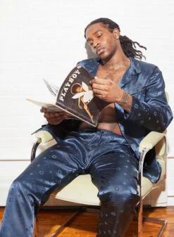 Fleur Du Mal Men's Silk Jacquard PJ Pant