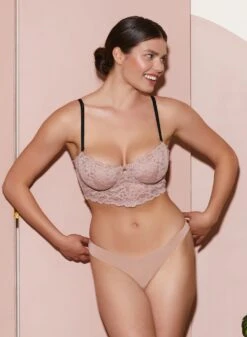 Fleur Du Mal Charlotte Lace Seamless Thong -Fleurdumal Shop FleurDuMal9395 crop