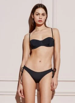 Fleur Du Mal High Leg Bikini Bottom With Rouching