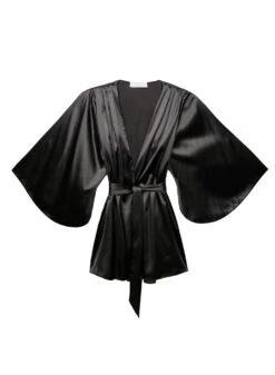 Fleur Du Mal Angel Sleeve Robe -Fleurdumal Shop angel sleeve robe black flat1