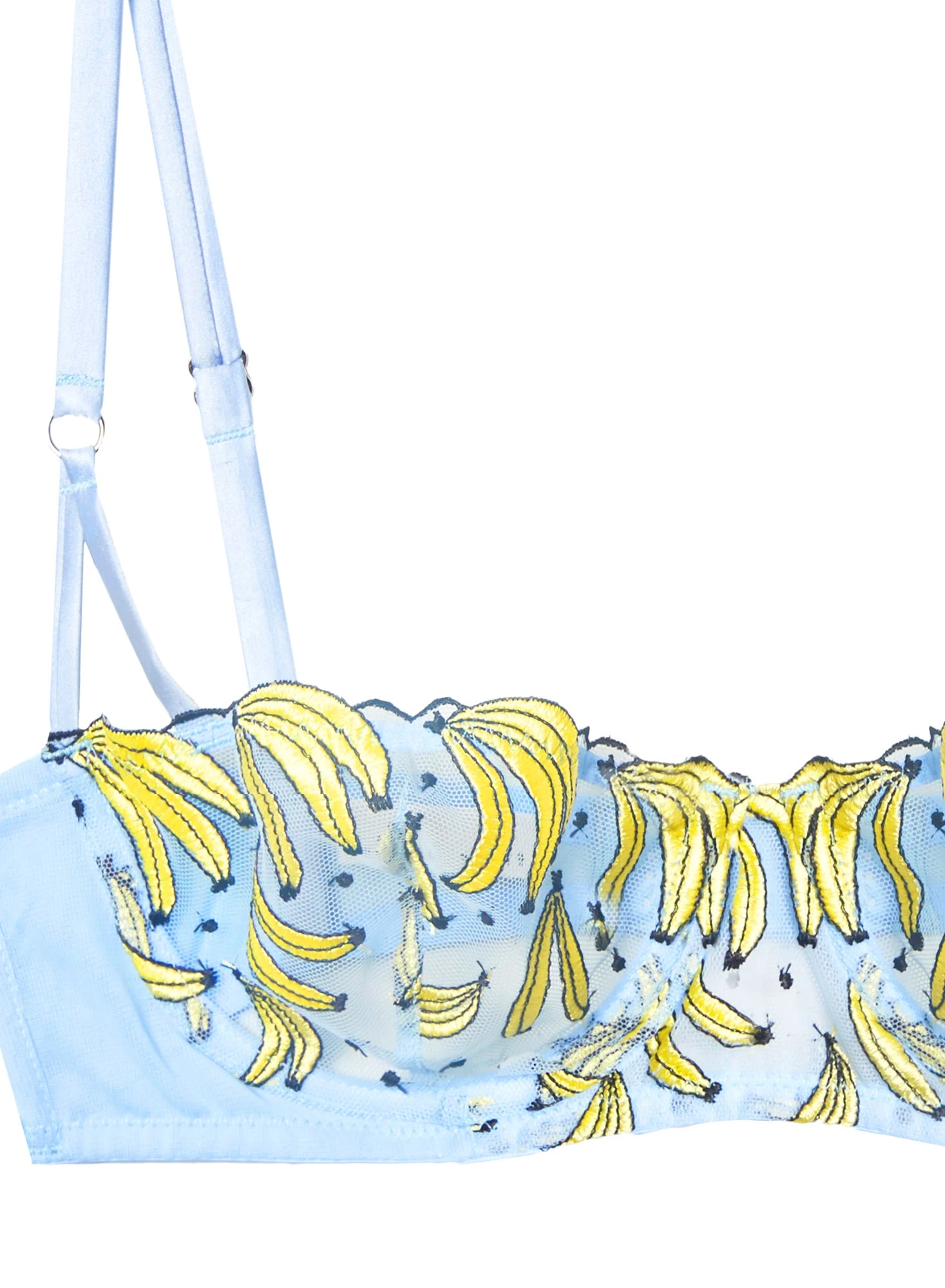 Fleur Du Mal Fuller Cup Banana Embroidery Balconette Bra 8 Fleur Du Mal Fuller Cup Banana Embroidery Balconette Bra - Image 8