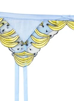 Fleur Du Mal Banana Embroidery Garter Belt -Fleurdumal Shop bananagarterflat2