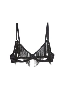 Fleur Du Mal Fringe Ouvert Bra