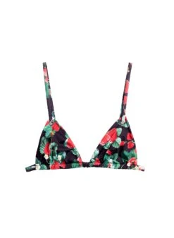 Fleur Du Mal Grommet Triangle Bikini Top 9 Fleur Du Mal Grommet Triangle Bikini Top -Fleurdumal Shop blackstrawberrybikinitopflat1