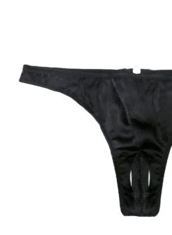 Fleur Du Mal Luxe Crotchless Thong -Fleurdumal Shop bondage panty flat2
