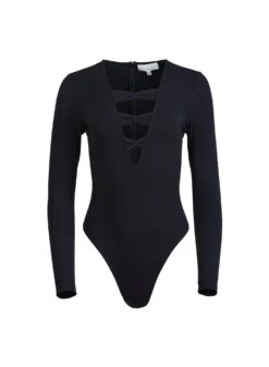 Fleur Du Mal Deep V Bow Bodysuit -Fleurdumal Shop bowbodysuitflat2 066d7d77 b175 4050 8fa9 95906d121600