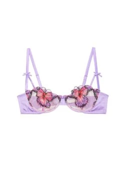 Fleur Du Mal Butterfly Embroidery Balconette Bra -Fleurdumal Shop butterflybalconetteflat1