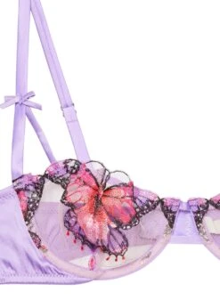 Fleur Du Mal Butterfly Embroidery Balconette Bra -Fleurdumal Shop butterflybalconetteflat2