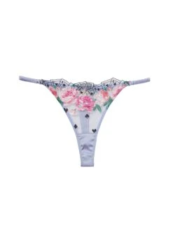 Fleur Du Mal Card Embroidery Thong -Fleurdumal Shop cardembroiderythongpastelskyflat1