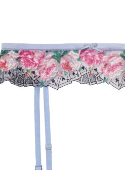 Fleur Du Mal Card Embroidery Garter -Fleurdumal Shop cardgarterflat2