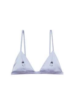 Fleur Du Mal Champagne Embroidered Luxe Triangle Bra -Fleurdumal Shop champagnetriangleflat1