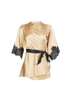 Fleur Du Mal Cherie Lace Angel Sleeve Robe -Fleurdumal Shop cherieangelrobeflat1