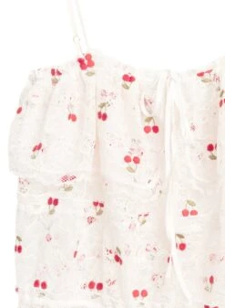 Fleur Du Mal Cherry Lace Cami -Fleurdumal Shop cherrylacecamiflat2