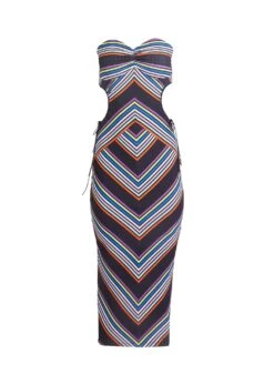 Fleur Du Mal Striped Chevron Cutout Dress -Fleurdumal Shop chevrondressflat1