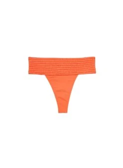 Fleur Du Mal Smocked Cheeky Bikini Bottom -Fleurdumal Shop clementinebikinibottomflat1