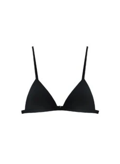 Fleur Du Mal Organic Cotton Luxe Triangle Bra -Fleurdumal Shop cottontrianglebrablackflat1