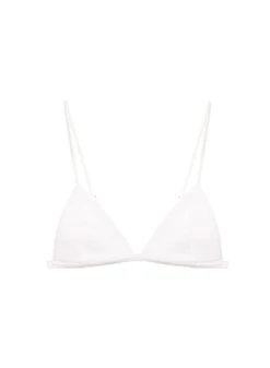 Fleur Du Mal Organic Cotton Luxe Triangle Bra -Fleurdumal Shop cottontrianglebraivoryflat1