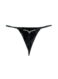 Fleur Du Mal Crystal Luxe V String -Fleurdumal Shop crystalthongblackflat1