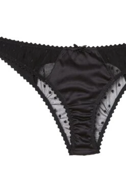 Fleur Du Mal Dotty Tulle Heart Shaped Cheeky -Fleurdumal Shop dottycheekyblackflat2