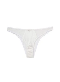 Fleur Du Mal Dotty Tulle Heart Shaped Cheeky -Fleurdumal Shop dottycheekyivoryflat1