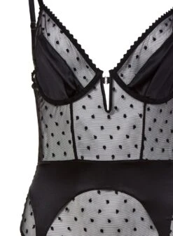 Fleur Du Mal Dotty Tulle Garter Bodysuit 10 Fleur Du Mal Dotty Tulle Garter Bodysuit -Fleurdumal Shop dottygarterbodysuitflat2