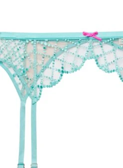 Fleur Du Mal Dotty Grid Garter Belt -Fleurdumal Shop dottygarterflat2