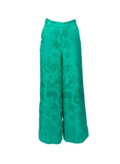 Fleur Du Mal Paisley Jacquard Wide Leg Pant 9 Fleur Du Mal Paisley Jacquard Wide Leg Pant -Fleurdumal Shop emeraldpaisleypantflat1
